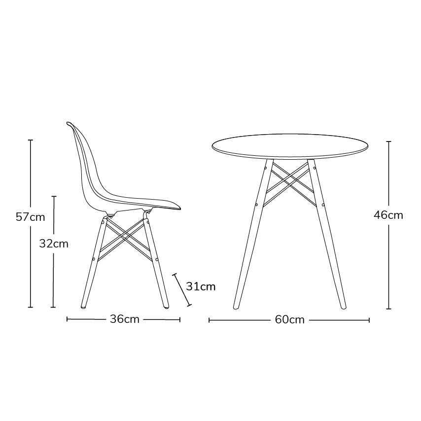 EM Furniture Eiffel Otroški stolček Arm White EM Furniture