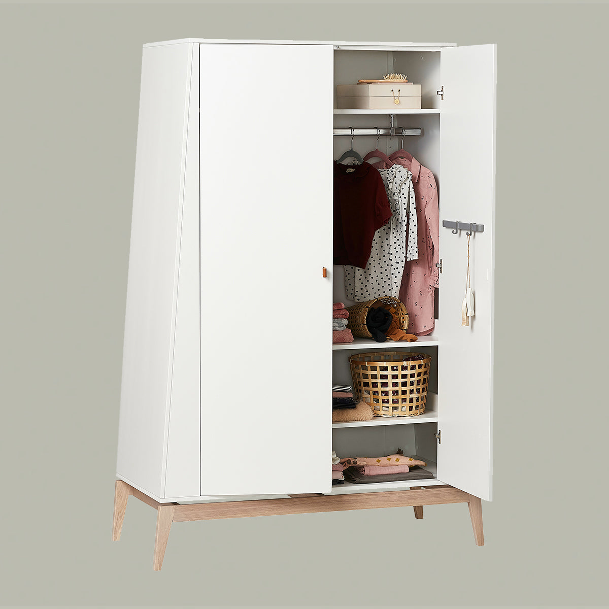 Leander® Otroška omara Luna™ Large White/Oak Leander