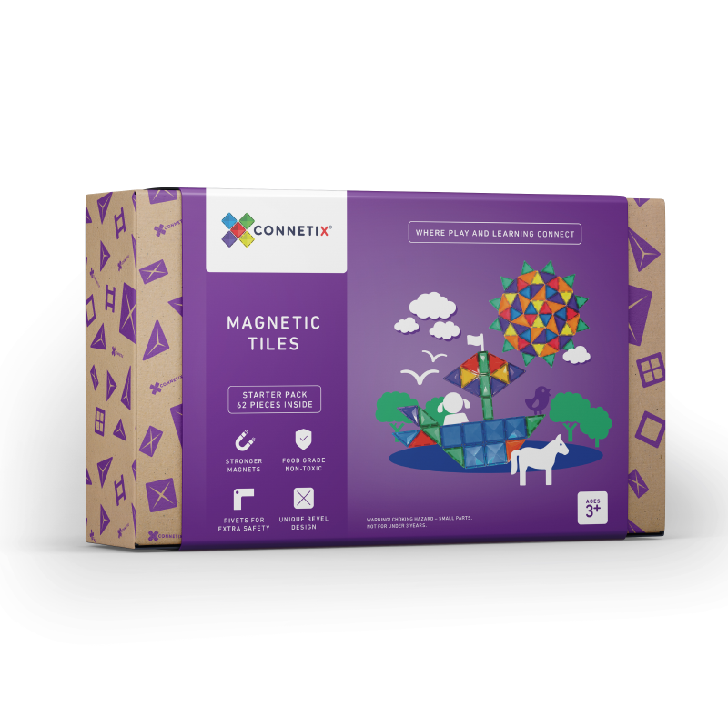 Connetix® Magnetne ploščice Starter Pack 62-delni Connetix