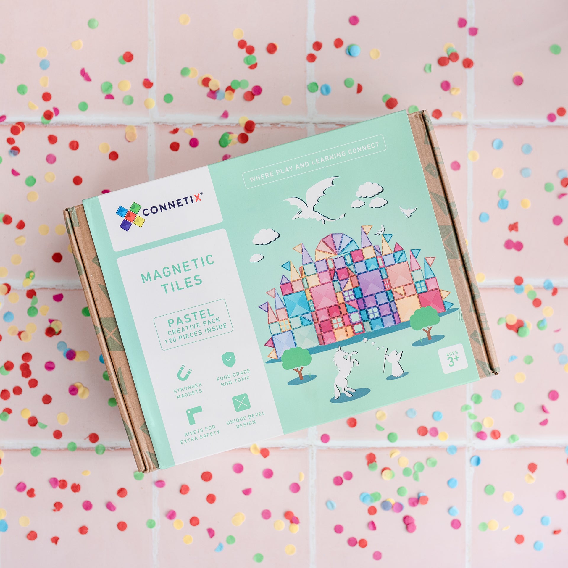 Connetix® Magnetne ploščice Pastel Creative Pack 120-delni Connetix