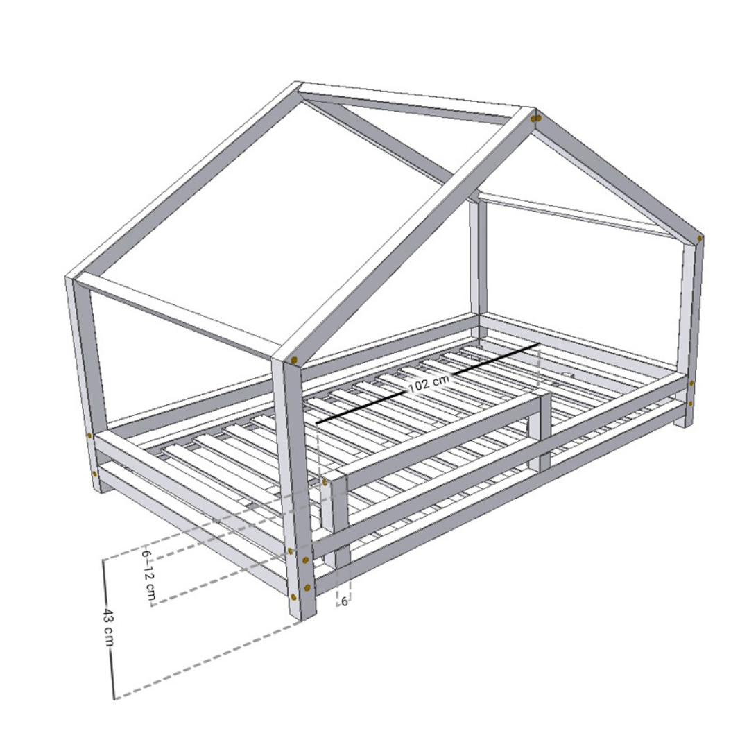 Benlemi® Ograja za posteljo SAFETY White Benlemi