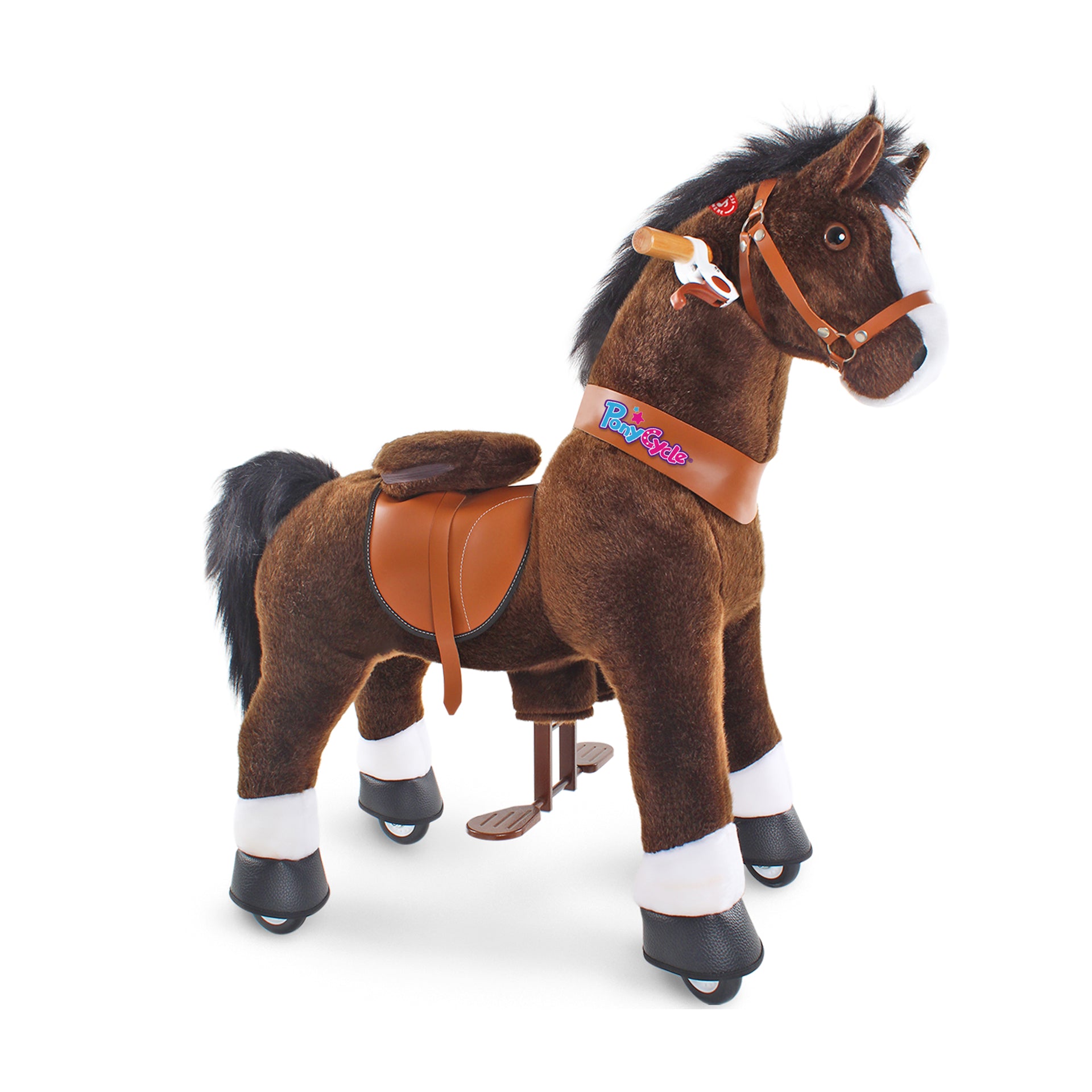 PonyCycle® Konjiček na kolesih - Chocolate Brown with White Hoof (4-8L) PonyCycle