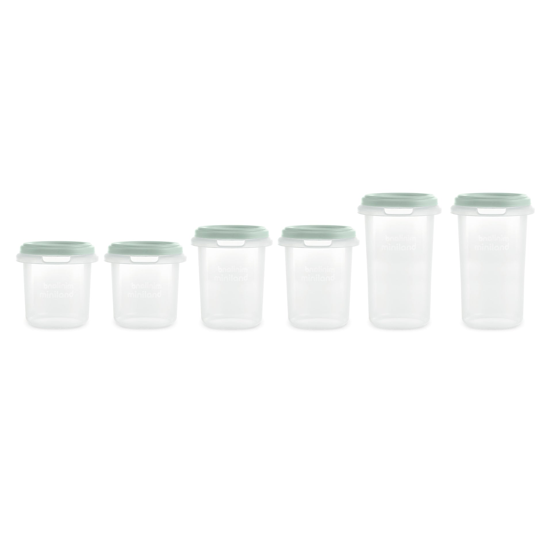 Miniland® Set 6 posodic za shranjevanje Mint 200/250/300ml Miniland