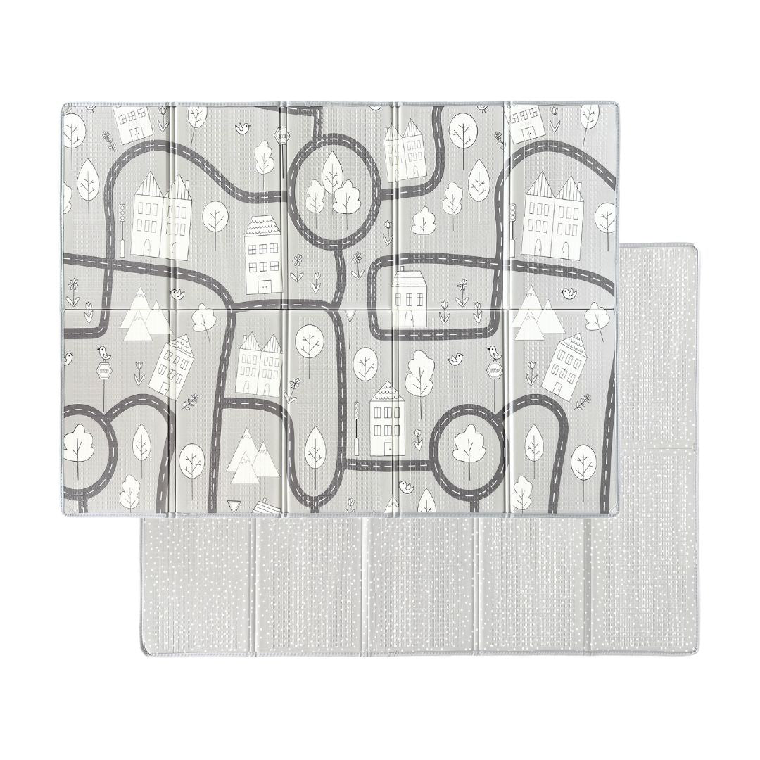 Evibell® Zložljiva igralna podloga 150x190 Dots/City Grey Evibell