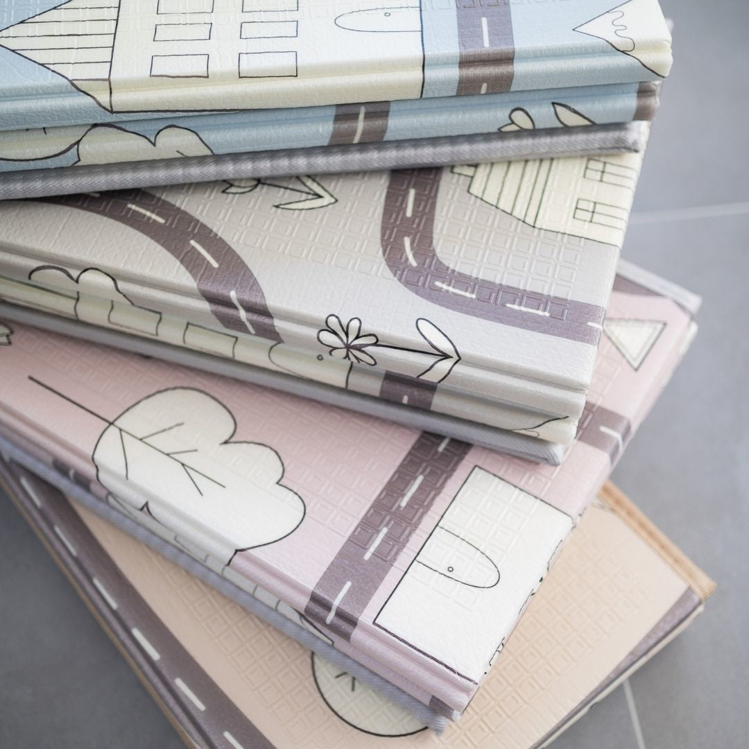 Evibell® Zložljiva igralna podloga 150x190 Dots/City Grey Evibell