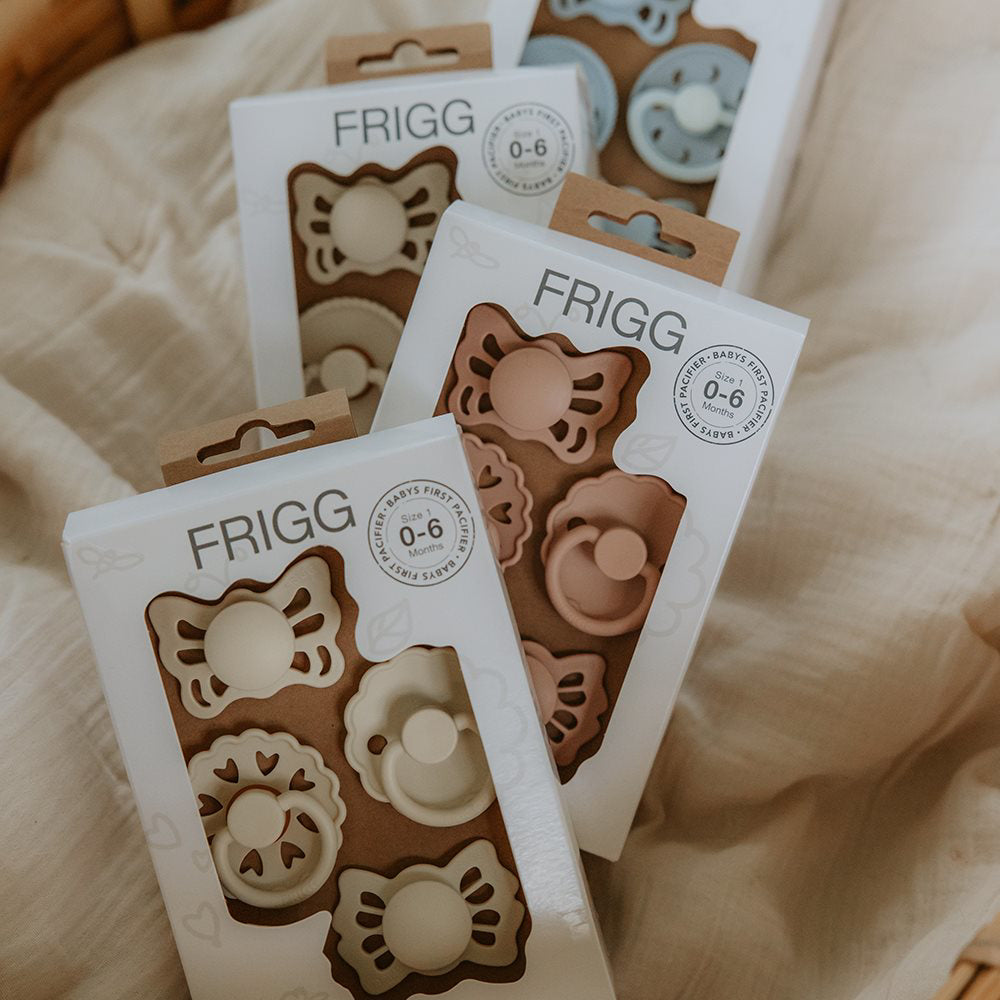 Frigg® Prvi komplet dud za novorojenčka Moon Rope Cream FRIGG