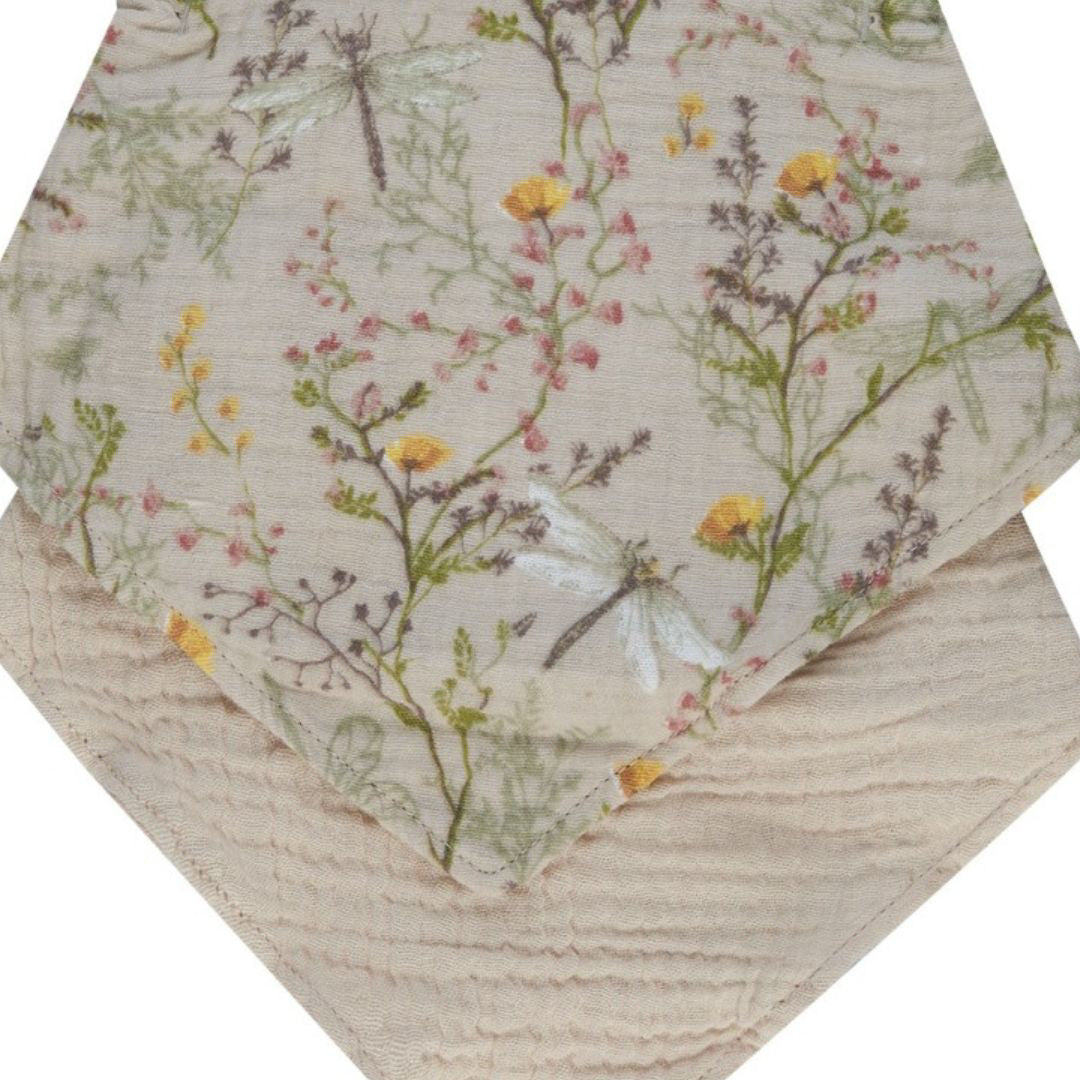 KikkaBoo® Set 2 slinčkov iz muslina Secret Garden Beige KikkaBoo