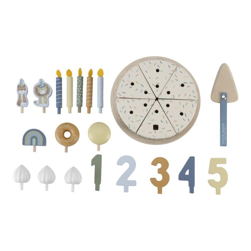 Little Dutch® Lesena rojstnodnevna torta Blue Little Dutch