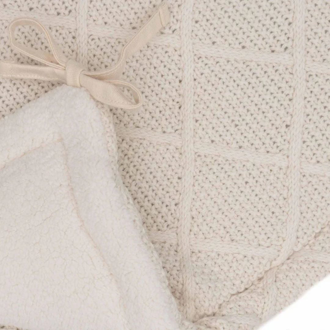 Jollein® Obroba za posteljico Check Knit 180x30 Oatmeal Jollein