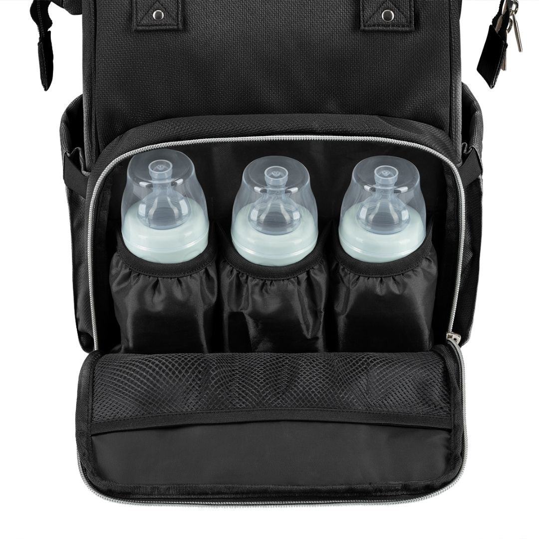 KikkaBoo® Previjalni nahrbtnik Siena Black & Silver 2025 KikkaBoo