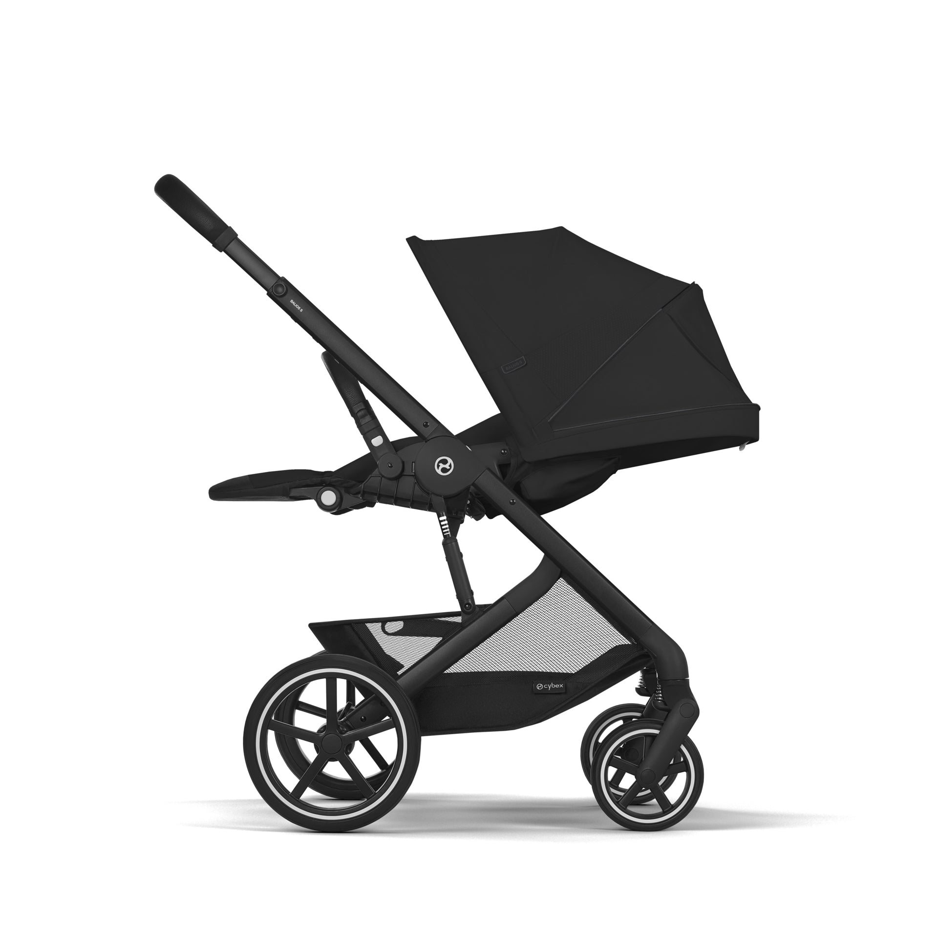 Cybex® Otroški voziček s košaro 2v1 Balios S Lux (0-22 kg) Moon Black (Black Frame) Cybex