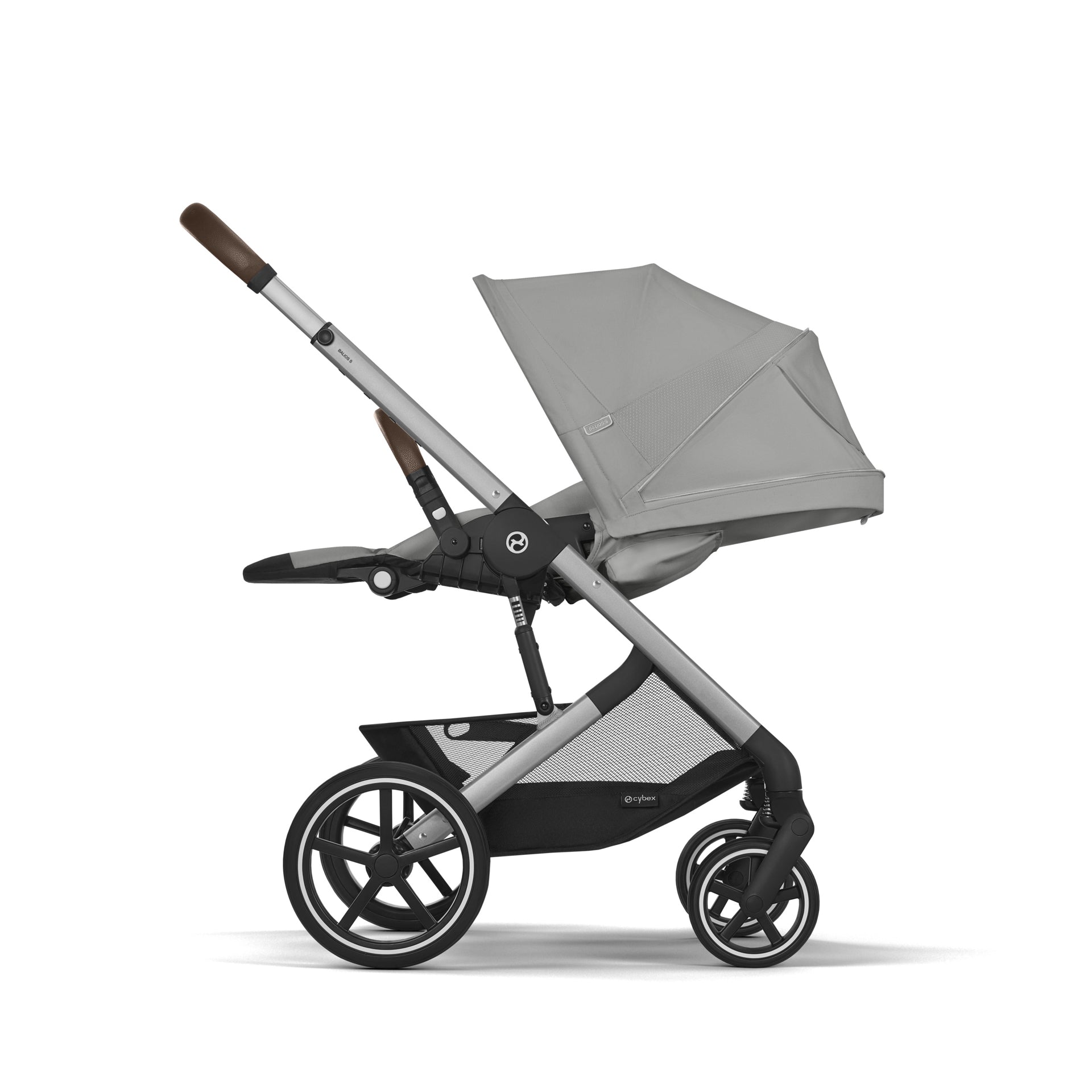 Cybex® Otroški voziček s košaro 2v1 Balios S Lux (0-22 kg) Stone Grey (Silver Frame) Cybex
