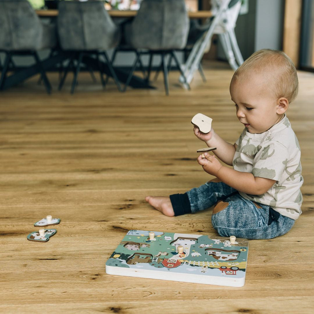 Free2Play® Lesena zvočna vstavljanka na Kmetiji Free2Play