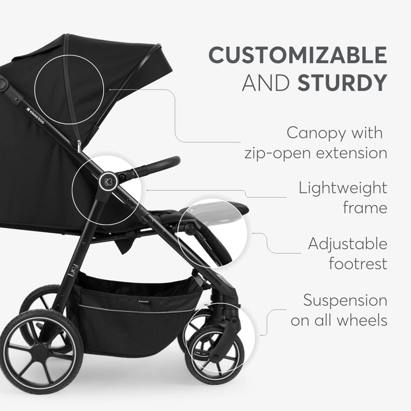 KikkaBoo® Otroški voziček Lucy Black KikkaBoo