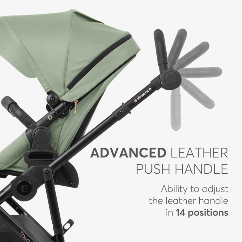 KikkaBoo® Otroški voziček s košaro 2v1 Thea Army Green KikkaBoo