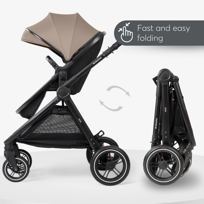 KikkaBoo® Otroški voziček s košaro 3v1 Ava Beige KikkaBoo