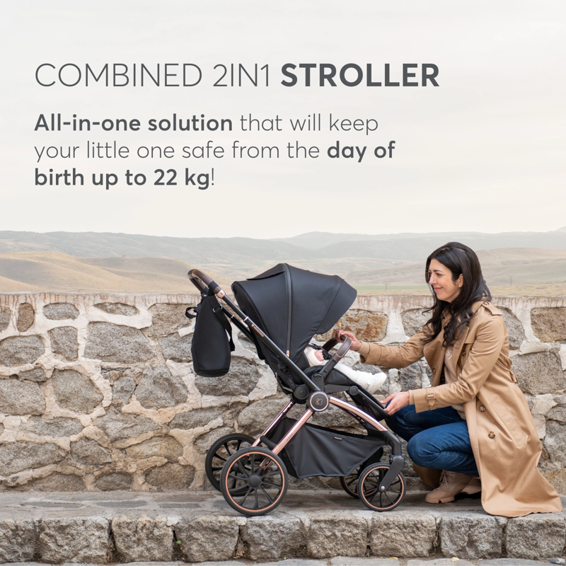 KikkaBoo® Otroški voziček s košaro 2v1 Kara Grey KikkaBoo