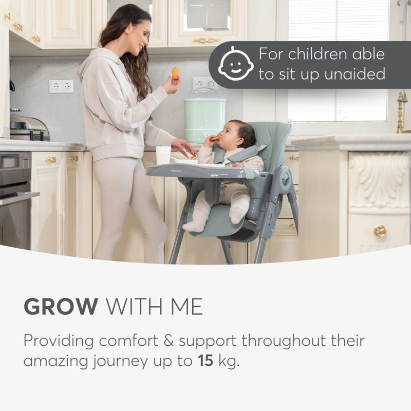 KikkaBoo® Otroški stol za hranjenje Comfy+ Mint KikkaBoo