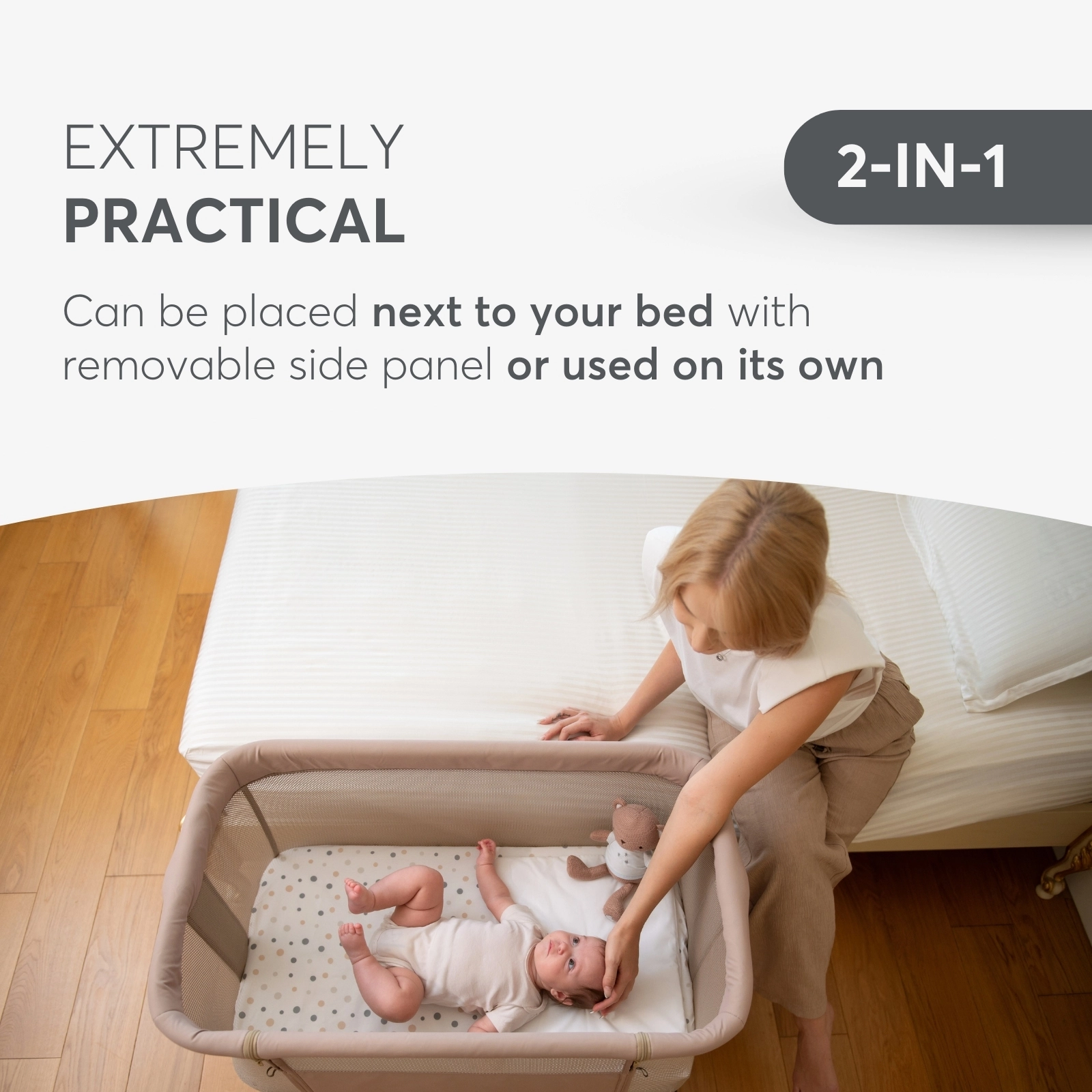 KikkaBoo® Obposteljna posteljica Noah Light Grey 2025 KikkaBoo