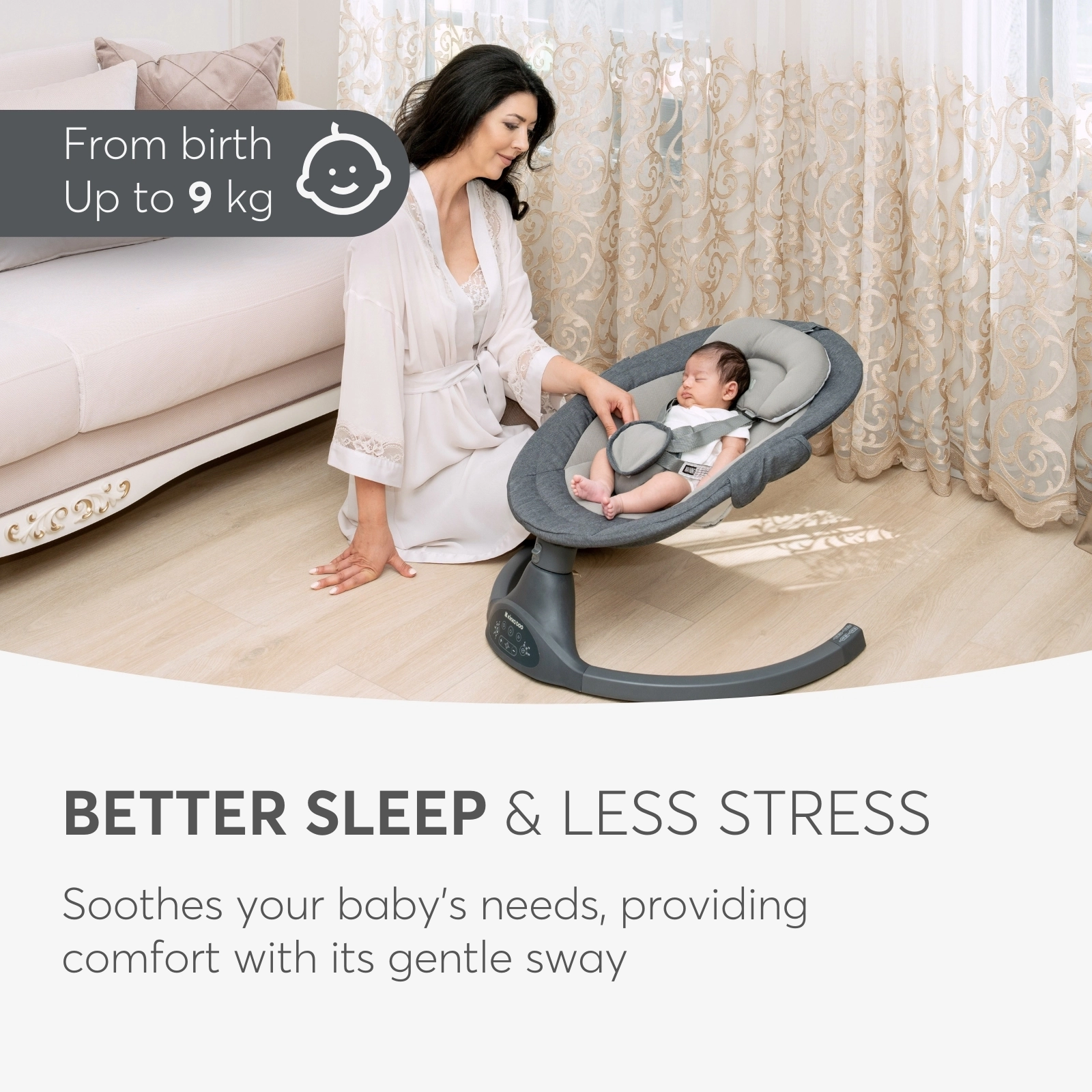 KikkaBoo® Električni gugalnik Codie Beige 2025 KikkaBoo