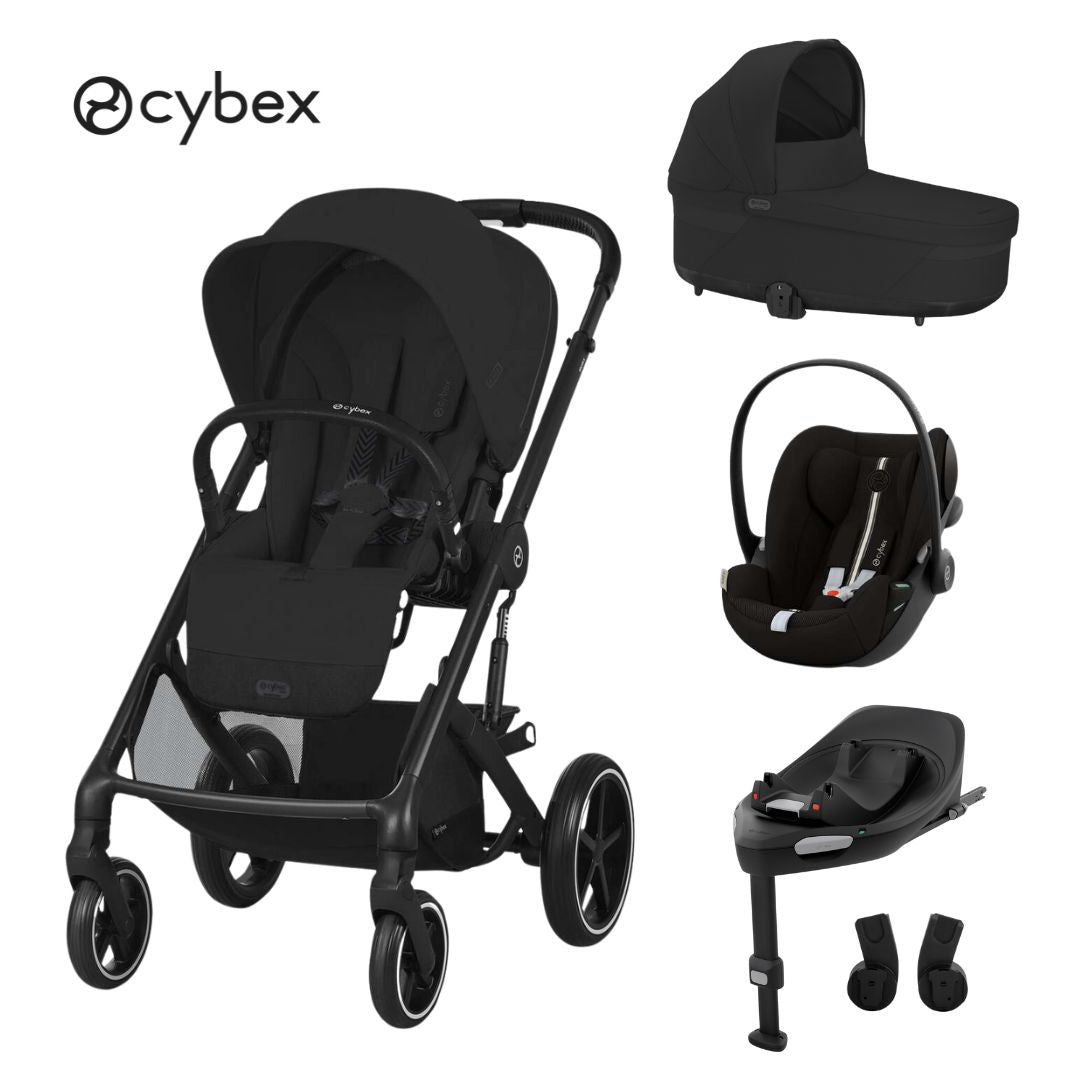 Cybex Otroški voziček 4v1 Balios S Lux + Avtosedež Cloud G + IsoFix baza G Moon Black Cybex