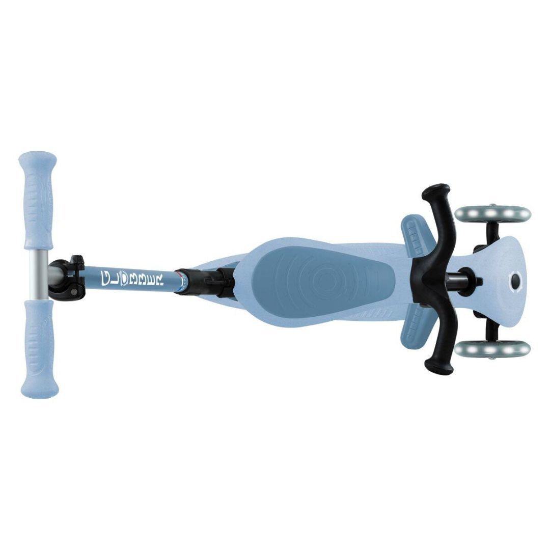 Globber® Zložljivi otroški skiro GO UP Active ECO s svetlečimi kolesi Blueberry Globber