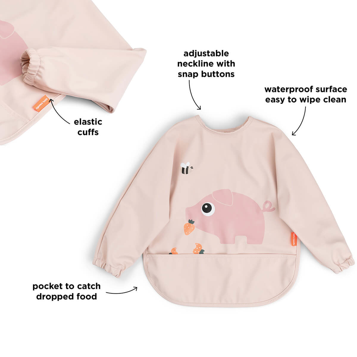 Done by Deer® Slinček z rokavi Tiny Farm Powder Done by Deer