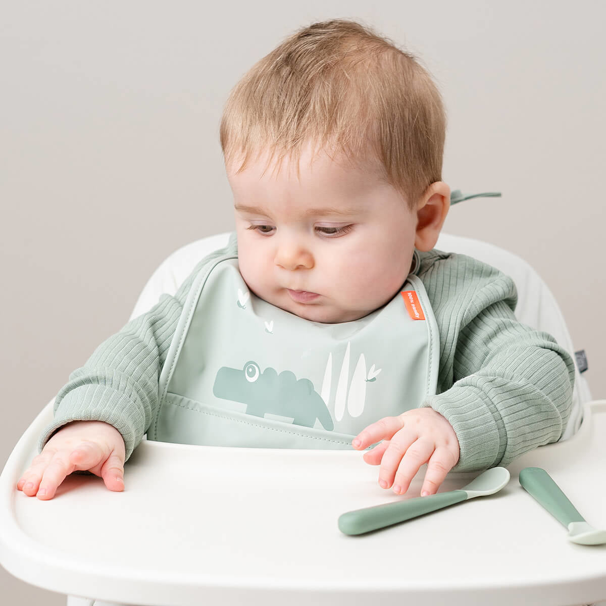 Done by Deer® Komplet 2 mini slinčkov Croco Green Done by Deer