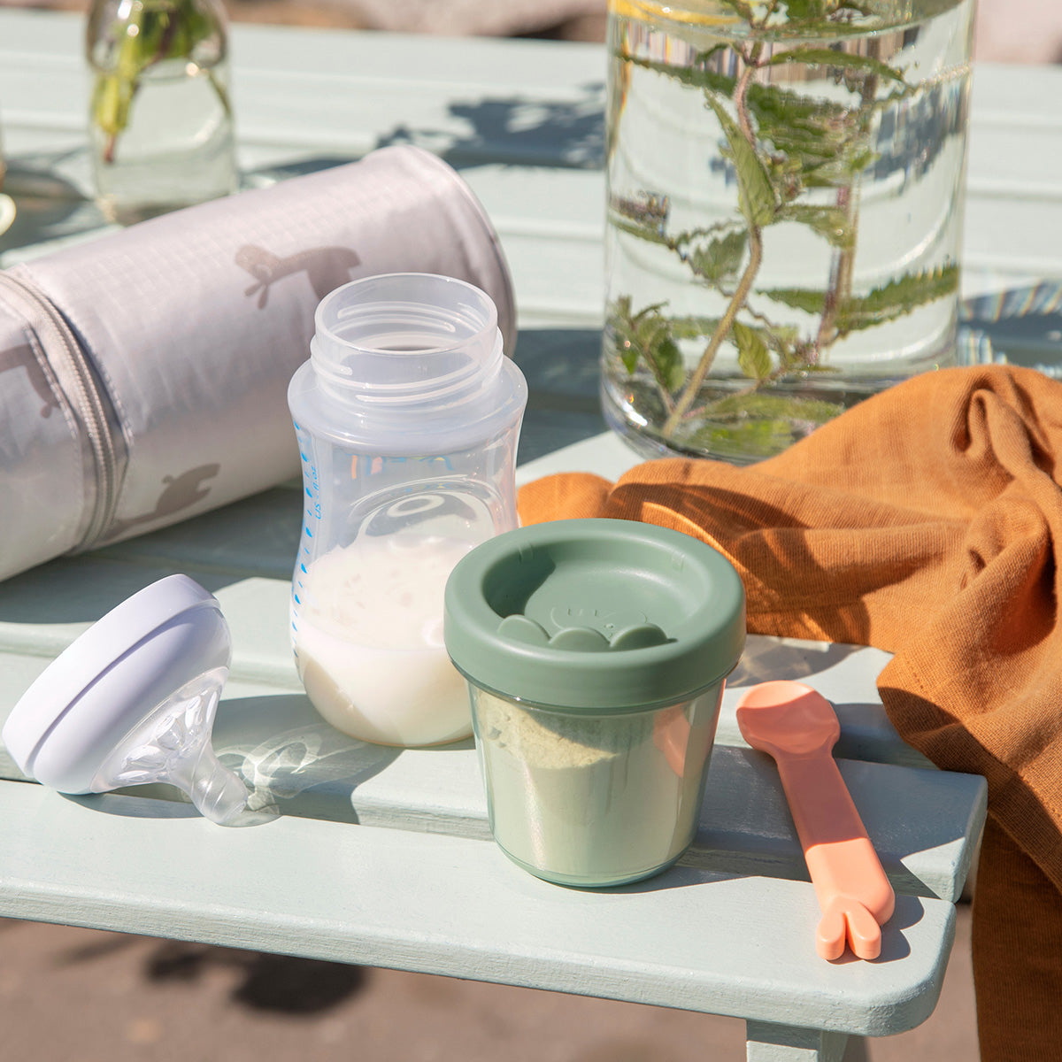 Done by Deer® Set 3 posodic za shranjevanje hrane Croco Green Done by Deer