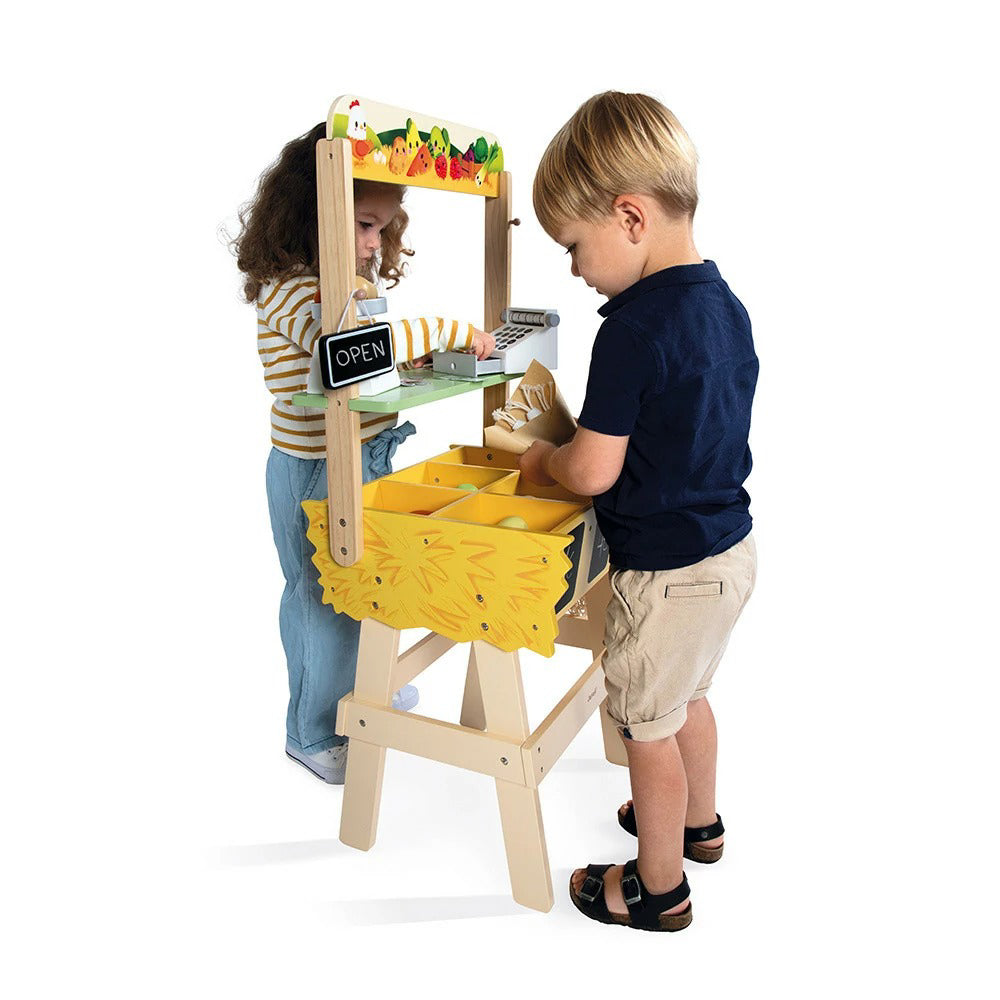 Janod® Lesena stojnica s sadjem in zelenjavo Janod