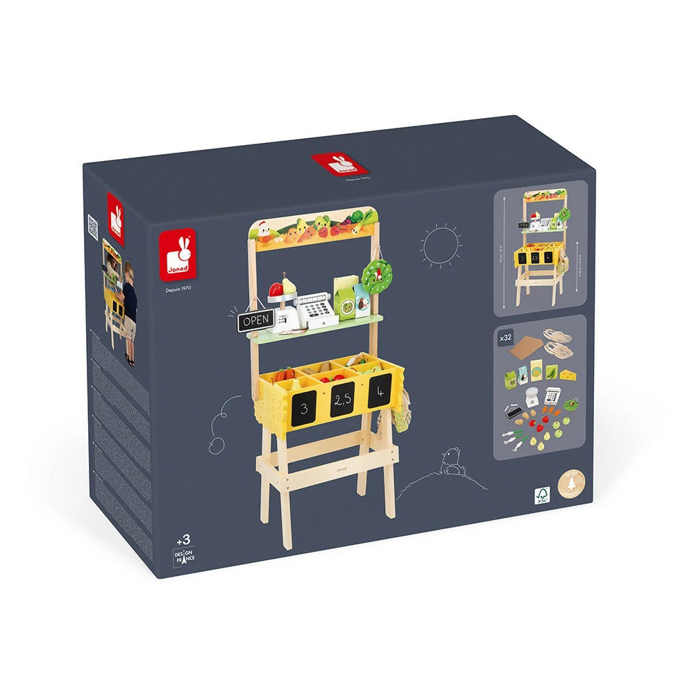 Janod® Lesena stojnica s sadjem in zelenjavo Janod