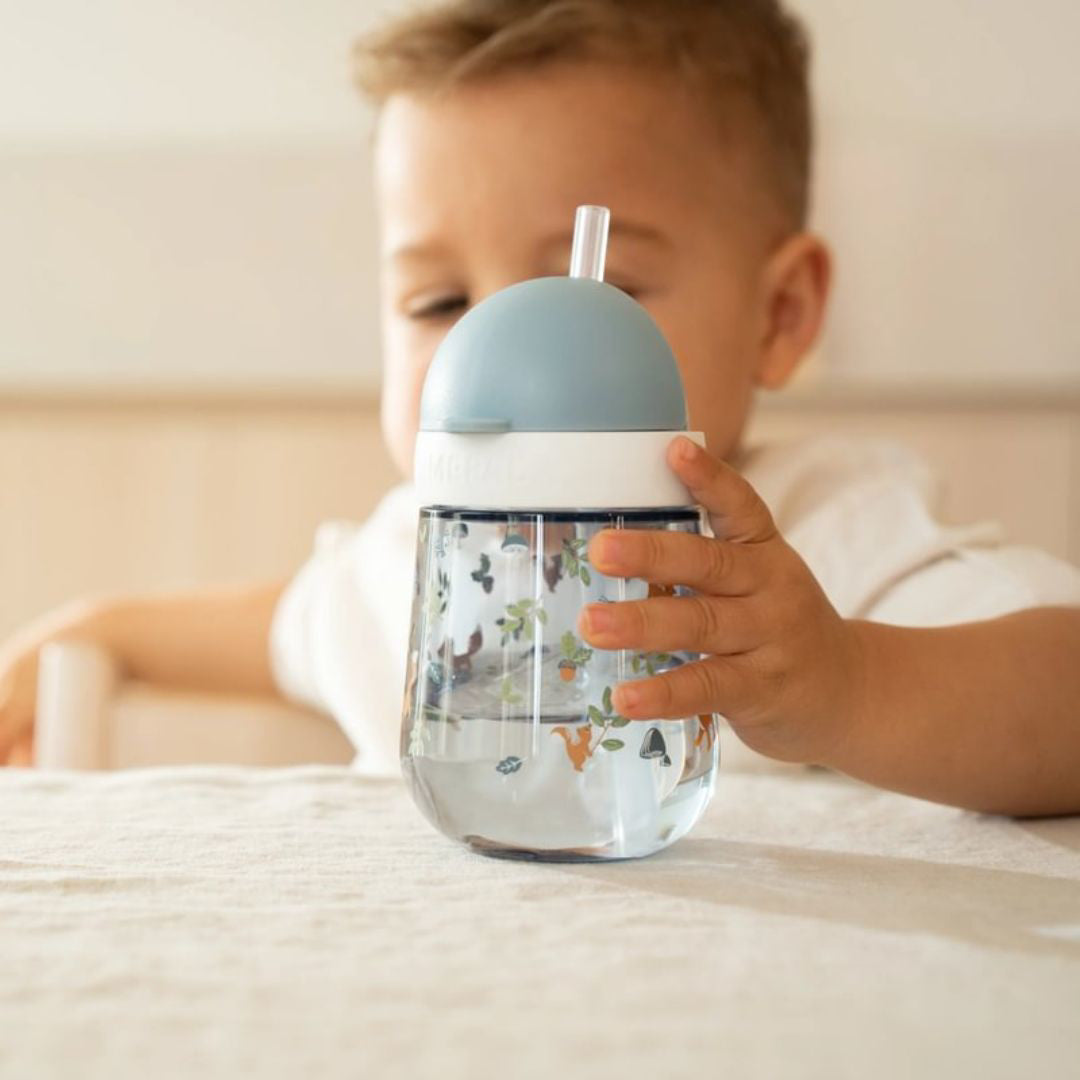 Little Dutch® Steklenička s slamico Forest Friends 300ml Little Dutch