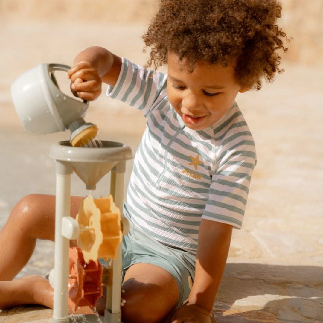 Little Dutch® Otroška kopalna majica Stripes Surf Blue Little Dutch