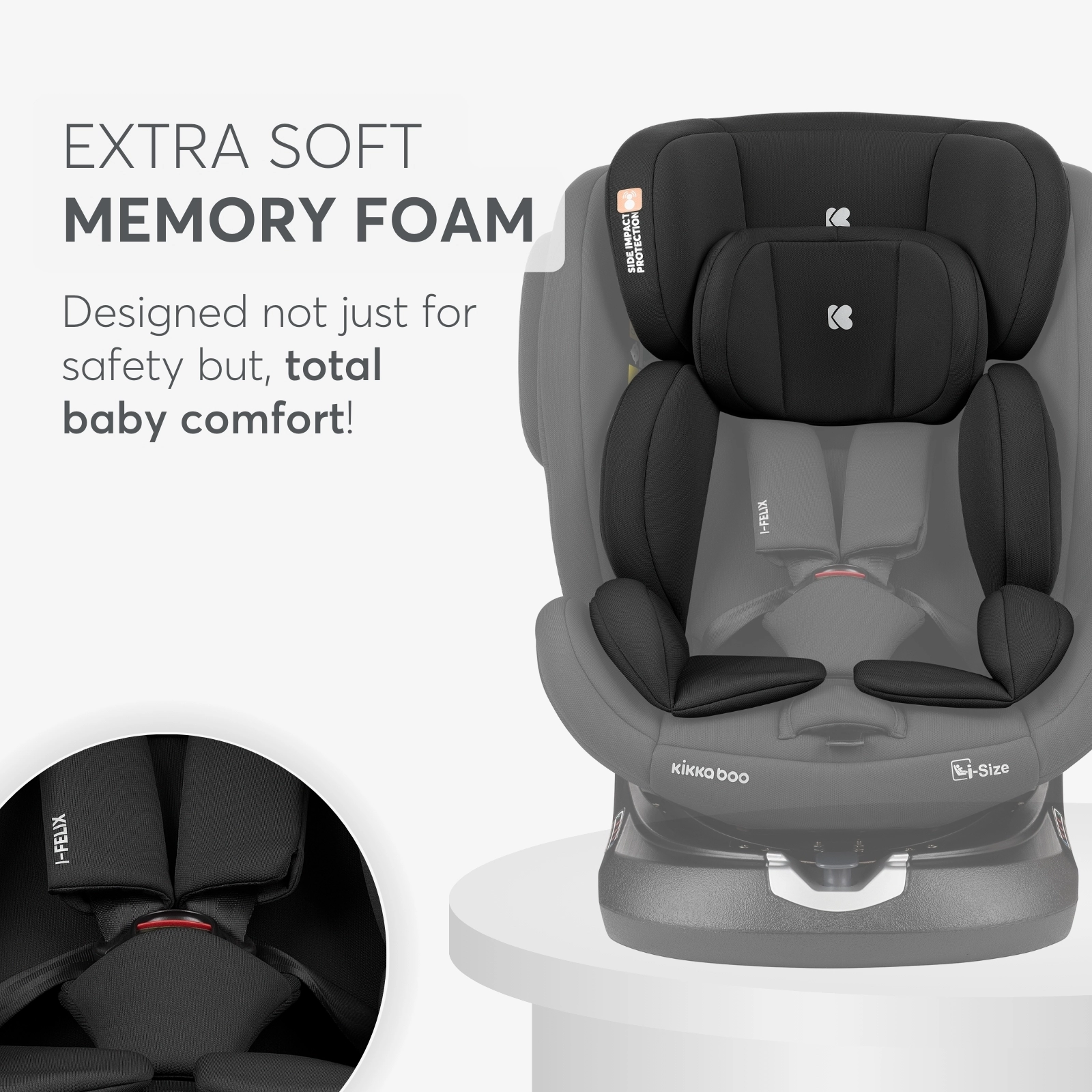 KikkaBoo® Otroški avtosedež 360° i-Felix i-SIZE (40-150 cm) Dark Grey KikkaBoo