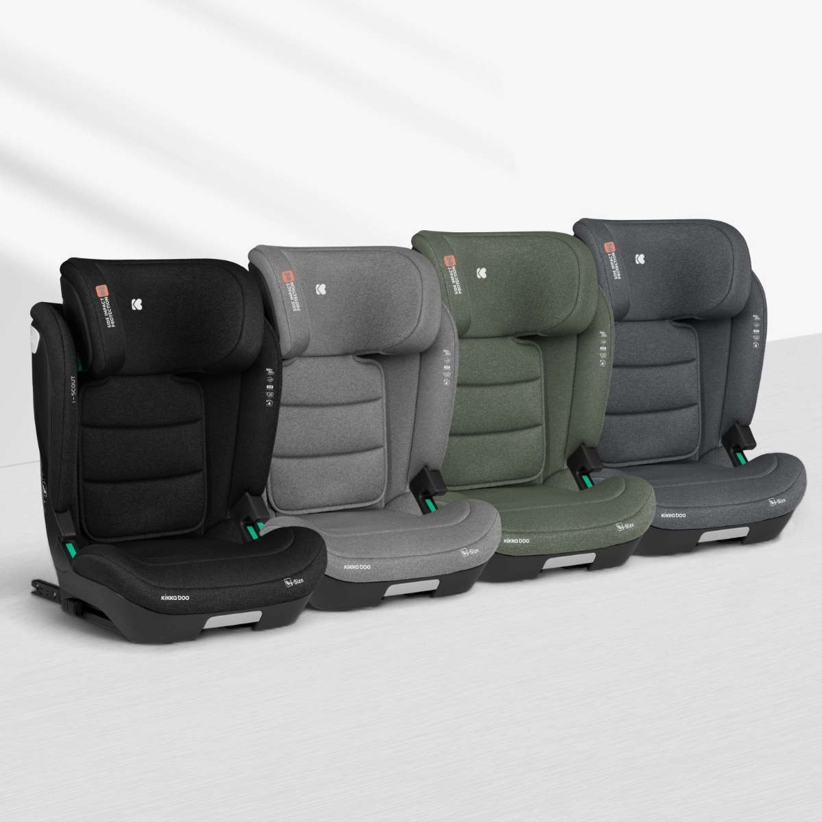 KikkaBoo® Otroški avtosedež i-Scout i-SIZE (100-150 cm) Army Green KikkaBoo