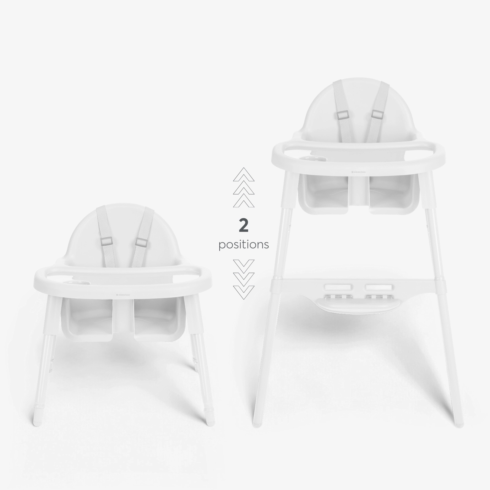 KikkaBoo® Otroški stol za hranjenje 2v1 Jammy White KikkaBoo