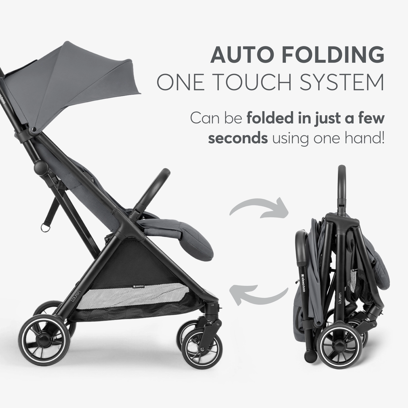 KikkaBoo® Otroški voziček Lauren Grey 2025 KikkaBoo