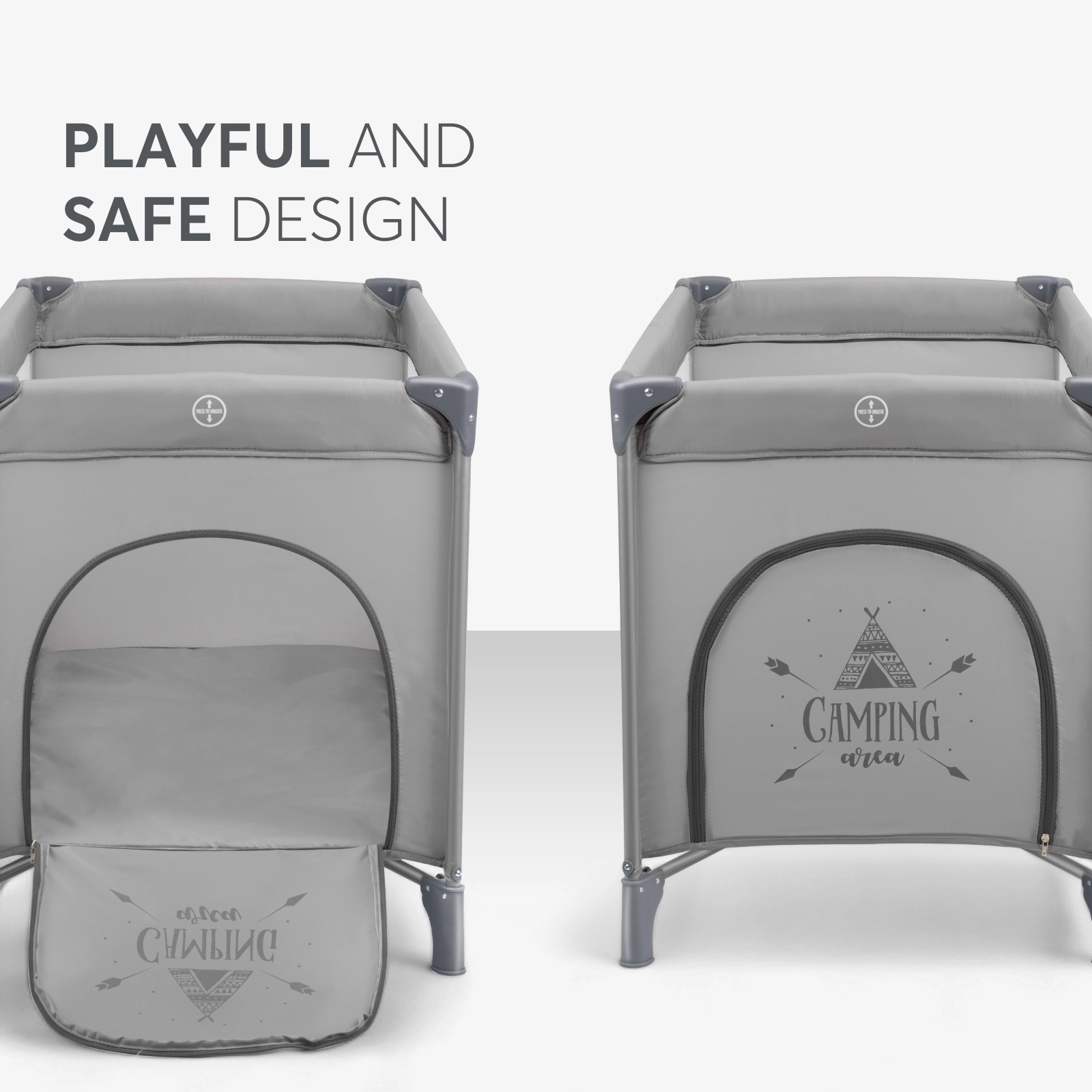 KikkaBoo® Prenosna posteljica 2 levels 125x65 So Gifted Grey KikkaBoo