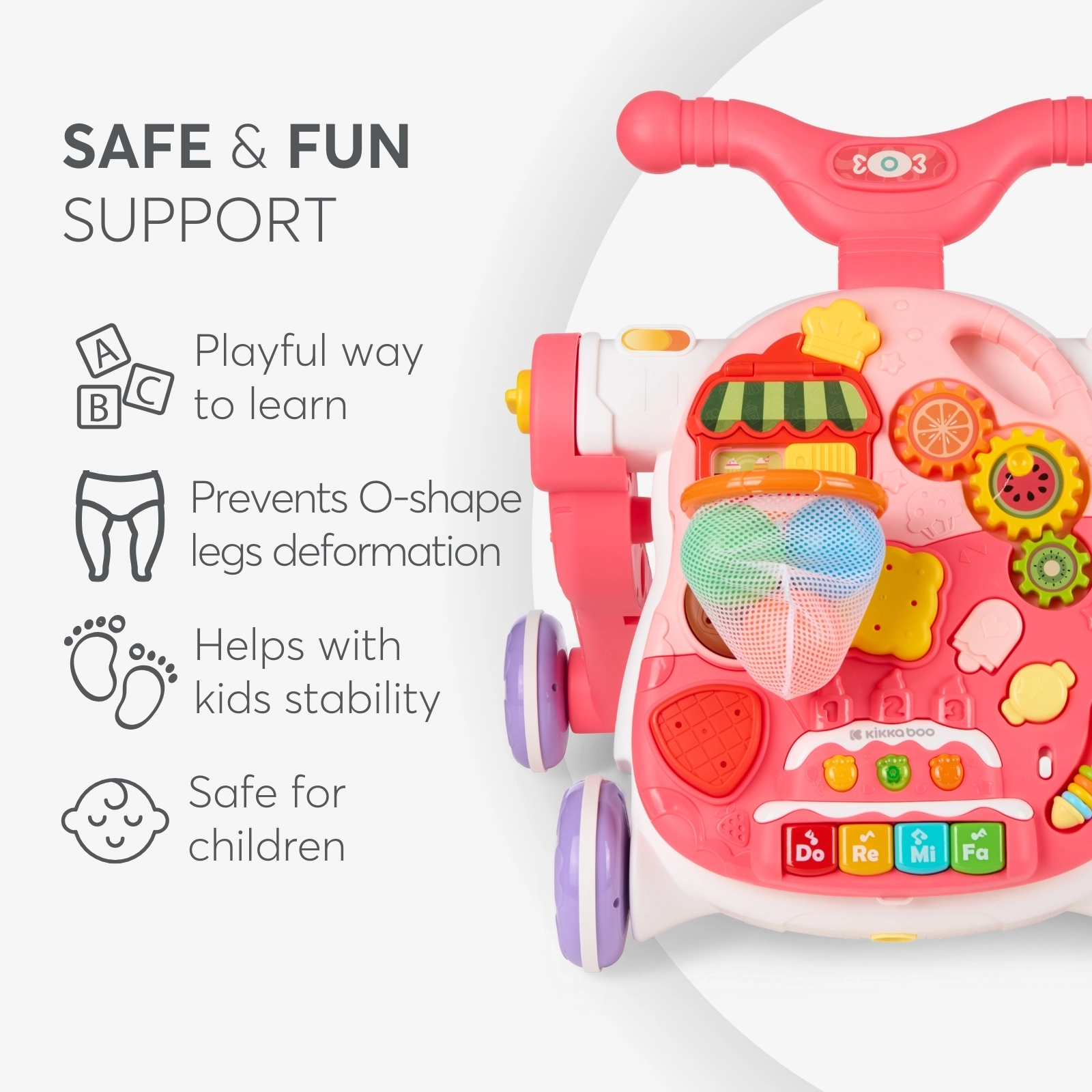 KikkaBoo® Aktivnostni voziček 4v1 Sweet Escape Pink KikkaBoo