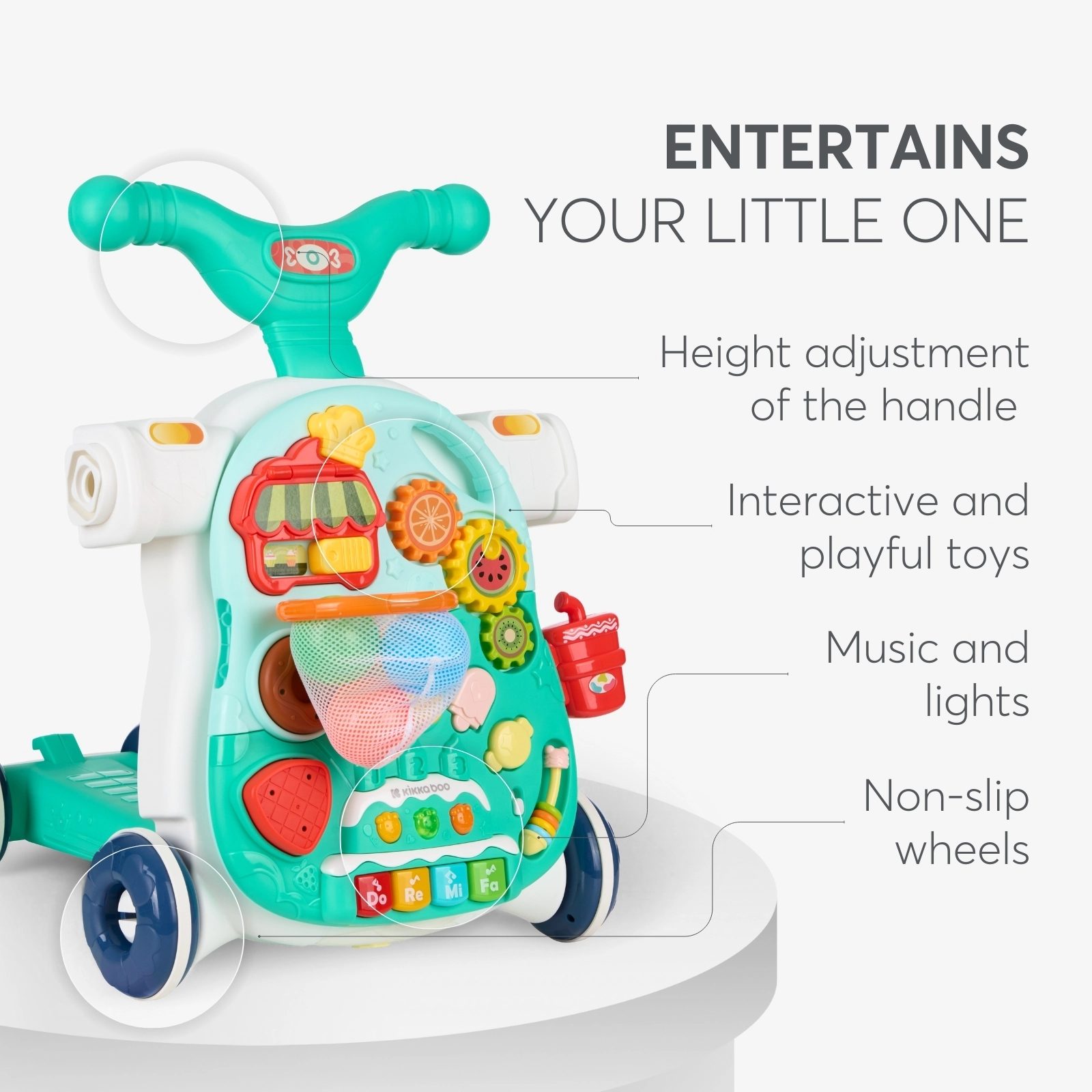 KikkaBoo® Aktivnostni voziček 4v1 Sweet Escape Mint KikkaBoo