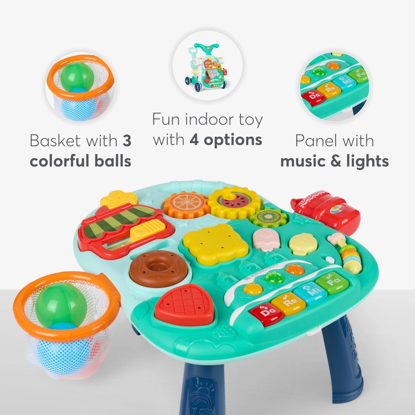 KikkaBoo® Aktivnostni voziček 4v1 Sweet Escape Mint KikkaBoo