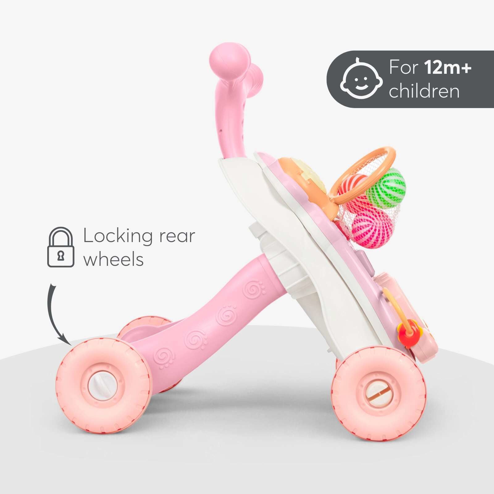 KikkaBoo® Aktivnostni voziček 3v1 Play & Grow Pink KikkaBoo