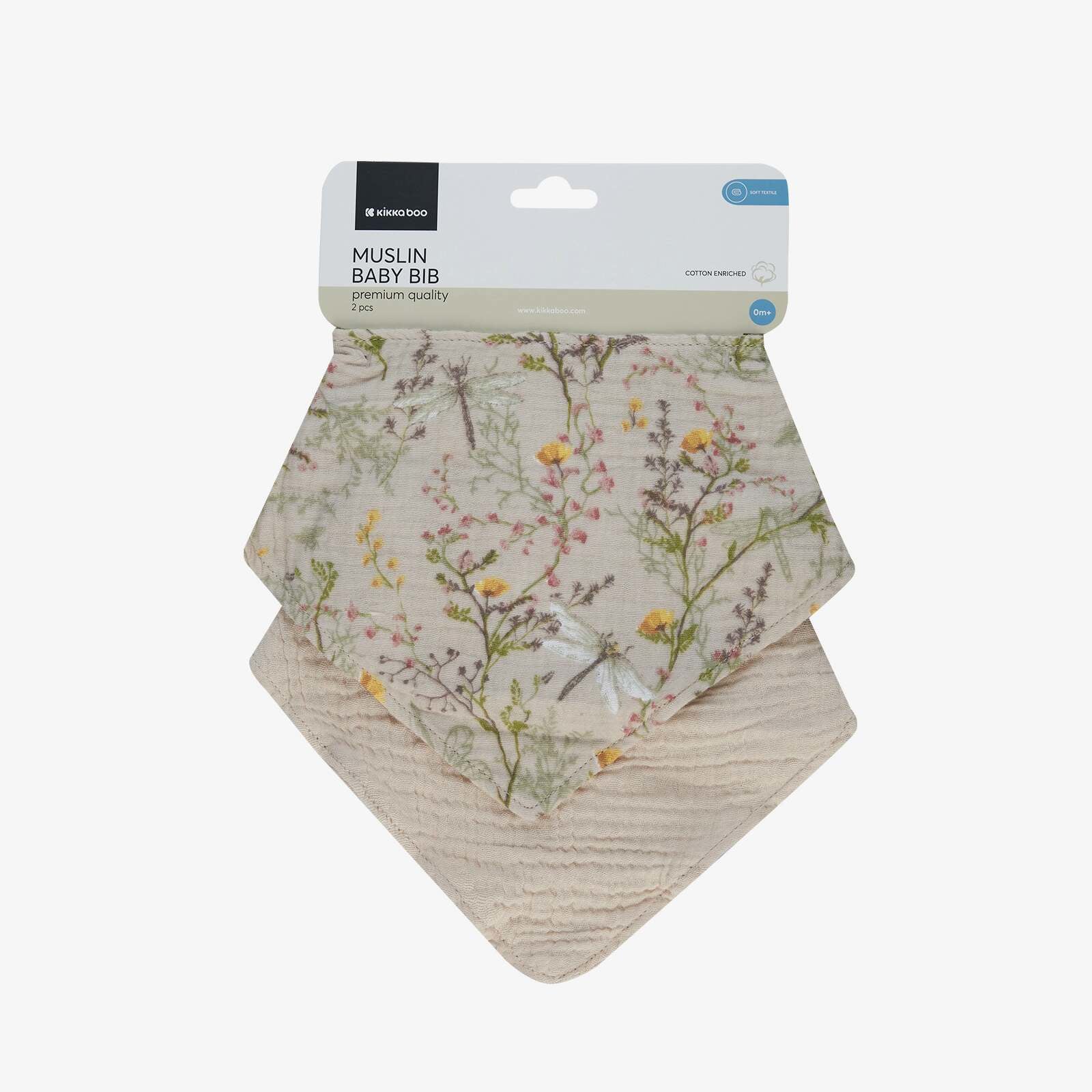 KikkaBoo® Set 2 slinčkov iz muslina Secret Garden Beige KikkaBoo