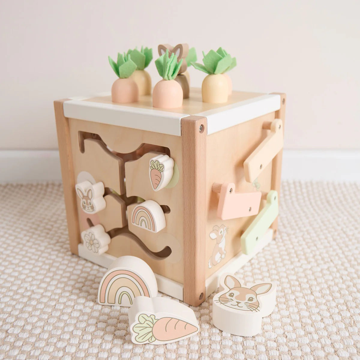 Bieco® Lesena aktivnostna kocka Rabbit Fine Bieco