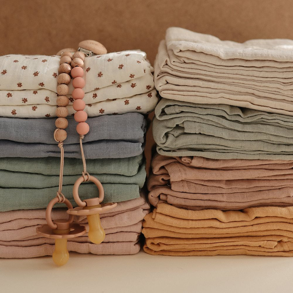 Mushie® Set treh tetra pleničk Roman Green 60x60 Mushie