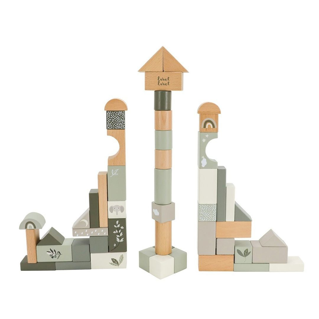 Label Label® Lesene kocke Olive Green 50 kos