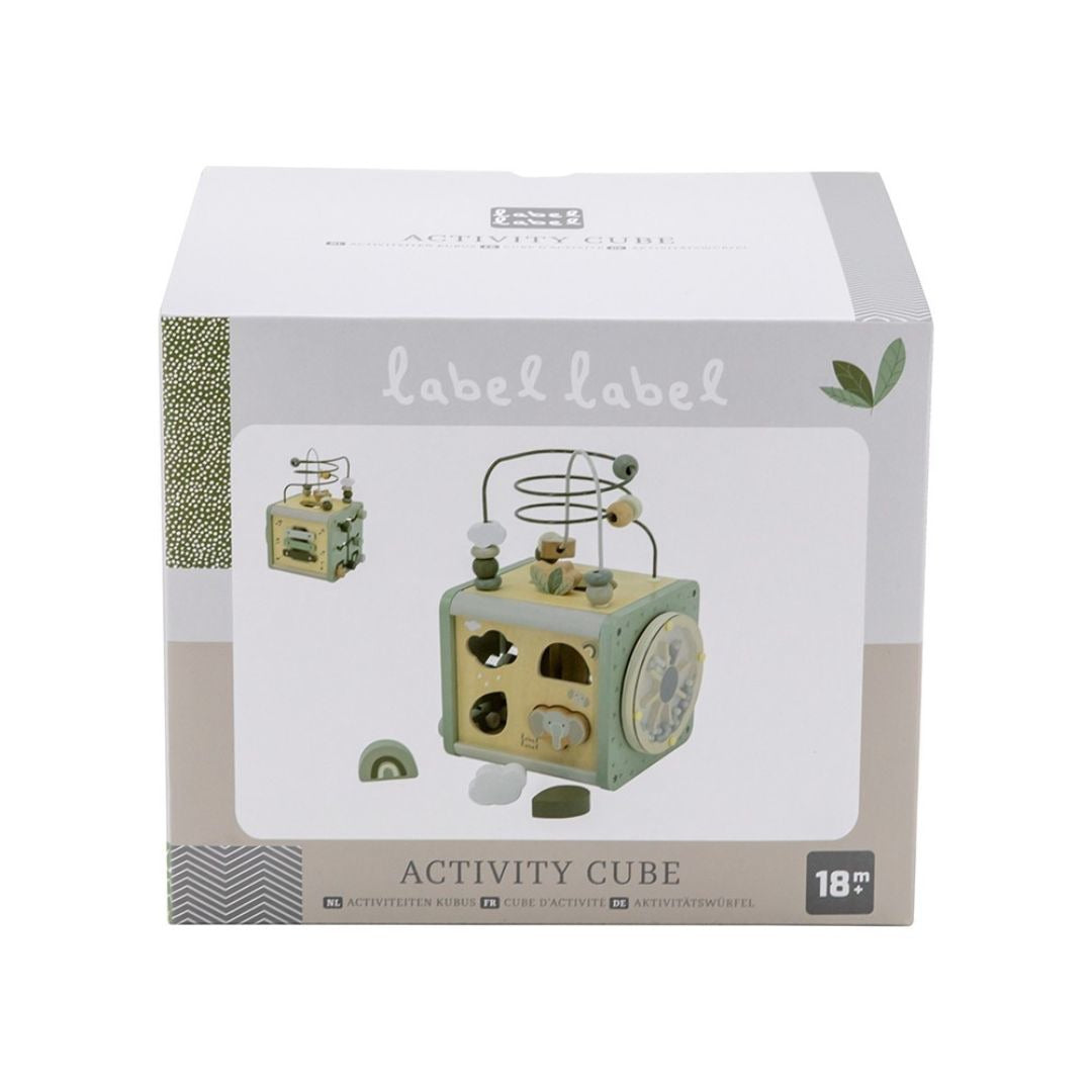 Label Label® Lesena aktivnostna kocka Olive Green