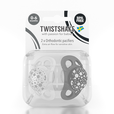 Slika Twistshake® 2x Duda Black&White (0+/6+) - 0-6 M