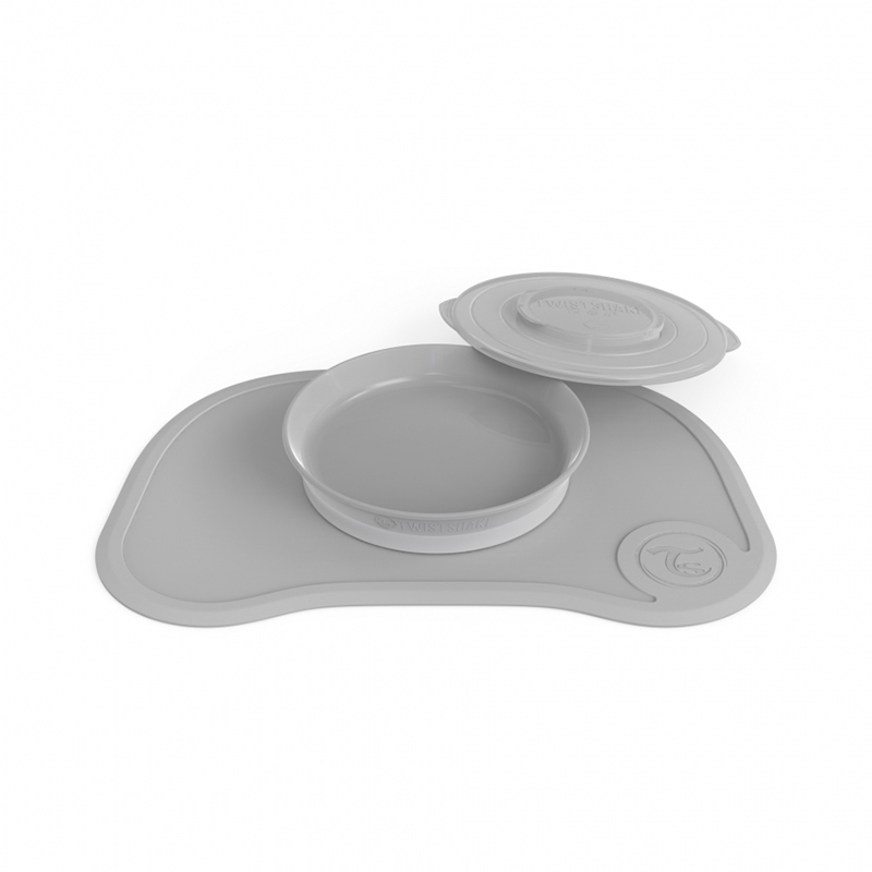 Twistshake® Podloga + Krožnik 430ml Pastel Grey