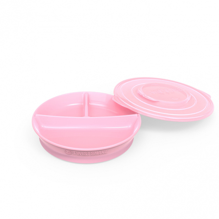 Slika Twistshake® Deljeni krožnik 210ml+2x90ml (6+m) - Pastel Pink